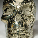Genuine Polished Pyrite Skull Carving // V1