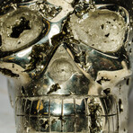 Genuine Polished Pyrite Skull Carving // V3