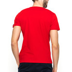Frank V-Neck Short Sleeve T-Shirt // Red (L)