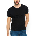 Cole Round Neck Short Sleeve T-Shirt // Black (L)