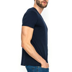 Sean Round Neck Short Sleeve T-Shirt // Navy (S)