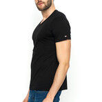 George V-Neck Short Sleeve T-Shirt // Black (S)