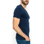 Walker Henley Short Sleeve T-Shirt // Navy (L)