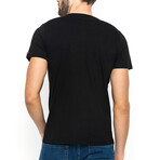 George V-Neck Short Sleeve T-Shirt // Black (S)