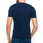 Walker Henley Short Sleeve T-Shirt // Navy (2XL)