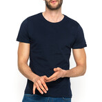 Sean Round Neck Short Sleeve T-Shirt // Navy (M)