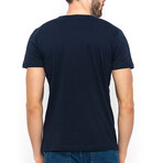 Quinn V-Neck Short Sleeve T-Shirt // Navy (M)