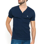 Walker Henley Short Sleeve T-Shirt // Navy (XL)