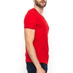 Frank V-Neck Short Sleeve T-Shirt // Red (2XL)