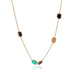 Roberto Coin // 18k Rose Gold Diamond + Black Jade Necklace // 16" // Store Display