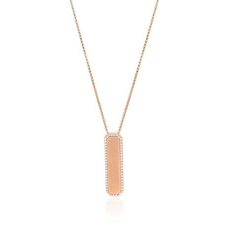 Roberto Coin // Art Deco 18k Rose Gold Diamond Necklace // 30" // Store Display