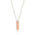 Roberto Coin // Art Deco 18k Rose Gold Diamond Necklace // 30" // Store Display