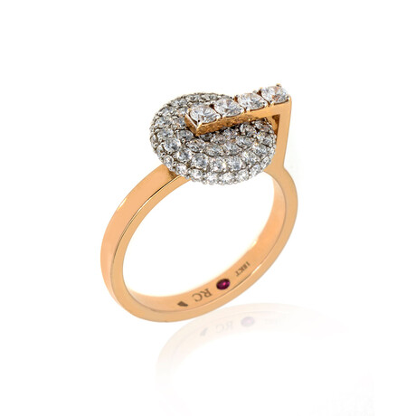 Roberto Coin // 18k Rose Gold Diamond Ring // Ring Size 6.5 // Store Display