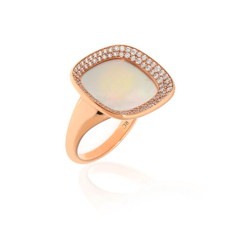 Roberto Coin // Carnaby Street Diamond + Mother Of Pearl Ring // Ring Size 6.5 // Store Display
