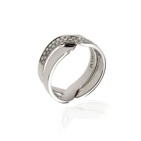 Damiani // Abbracio 18k White Gold Diamond Ring II // Ring Size 6.75 // Store Display