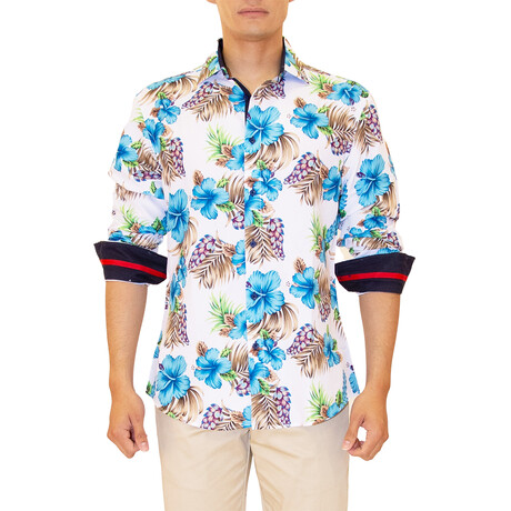 Primoz Long Sleeve Button Up Shirt // Blue (XS)