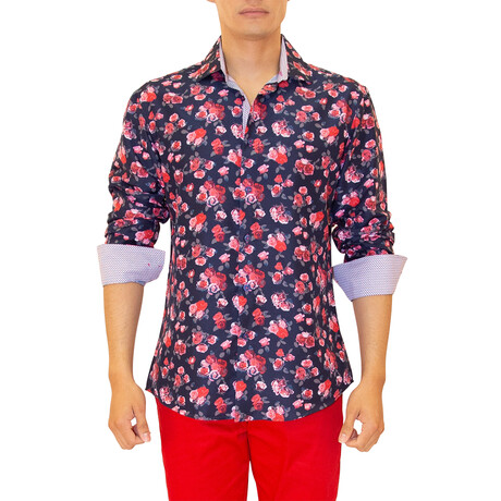 Braden Long Sleeve Button-Up Shirt // Navy (XS)