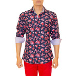 Braden Long Sleeve Button-Up Shirt // Navy (2XL)