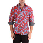 Stephen Long Sleeve Button Up Shirt // Red (L)