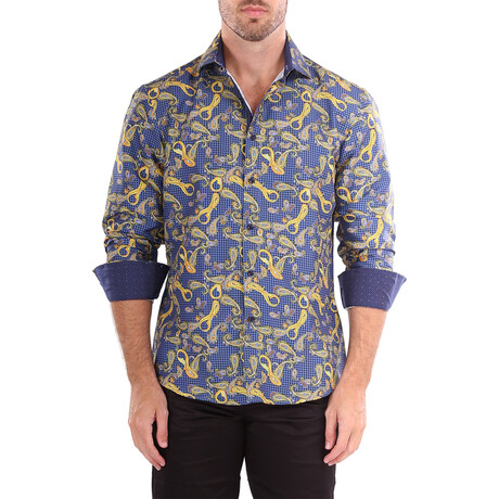Stephen Long Sleeve Button Up Shirt // Navy (XS)