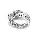 Sterling Silver + 18K Gold Bypass Dragon Ring (8)