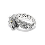 Sterling Silver + 18K Gold Bypass Dragon Ring (12)