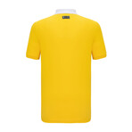 Benny Short Sleeve Polo Shirt // White + Yellow (M)