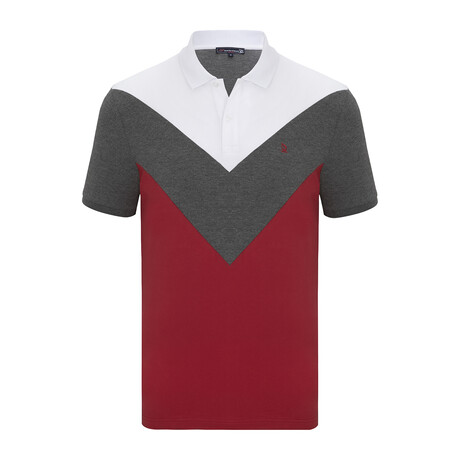 June Short Sleeve Polo Shirt // White + Antra-Melange (XS)