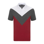 June Short Sleeve Polo Shirt // White + Antra-Melange (L)