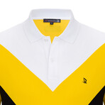 Benny Short Sleeve Polo Shirt // White + Yellow (M)