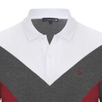 June Short Sleeve Polo Shirt // White + Antra-Melange (XL)