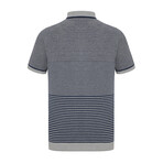 Nicholas Knitwear Polo Shirt // Gray + Indigo (L)