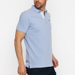Myles Short Sleeve Oxford Polo Shirt // Blue (M)