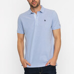 Myles Short Sleeve Oxford Polo Shirt // Blue (L)
