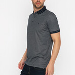 Tyler Short Sleeve Polo Shirt // Navy + Gray (L)