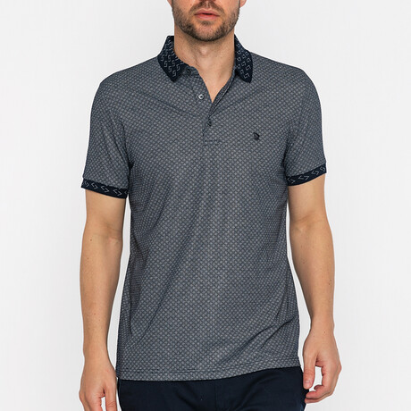 Callan Short Sleeve Polo Shirt // Navy + White (XS)