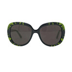 Women's DIORTIEDYE1 Sunglasses // Black + Green + Gray