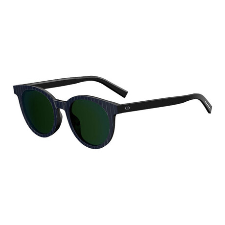 Men's BLACKTIE218S Sunglasses // Blue Striped Black + Green