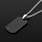 Diamond Accent Black Plated Tungsten Carbide Dog Tag // 24"