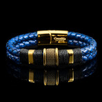 Stainless Steel Accents + Nylon Cord Leather Bracelet