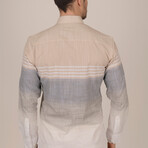 Paneled Slim Fit Shirt // Beige + Gray (Small)