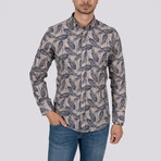 Palm Patterned Slim Fit Shirt // Beige (Small)