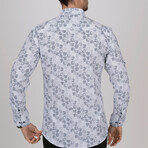 Honeycomb Slim Fit Shirt // White + Gray (Small)