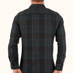 Striped Winter Lumberjack Shirt // Black + Green (Small)