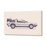 Famous Car #2 // Back To The Future'S Delorean (12"W x 8"H x 0.2"D)