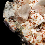 Aquamarine + Garnet + Quartz on Feldspar