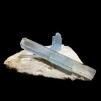 Aquamarine + Black Tourmaline on Matrix