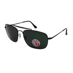 Ray-Ban Men's RB3560-258 Aviator Polarized Sunglasses // Shiny Black