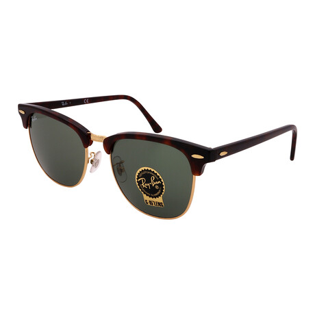 Unisex RB3016F-W0366 Clubmaster Sunglasses // Shiny Havana + Gold