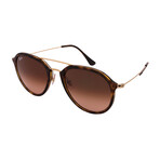 Women's RB4253-710-A5 Oval Sunglasses // Havana + Gold